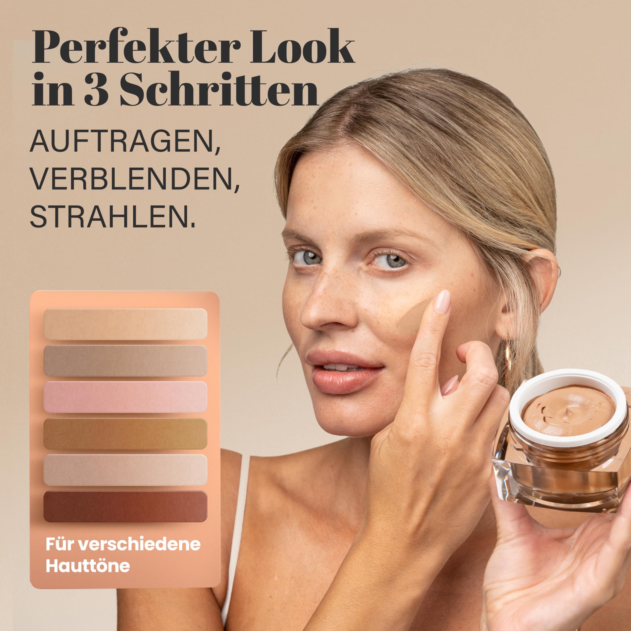 EGYPT-WONDER Makeup Mousse – 4 in 1 Make-Up, Foundation, Primer, Concealer – Luftige Textur – Natürlich mattes Finish – angenehmes Tragegefühl – Für alle Hauttypen – 30ml