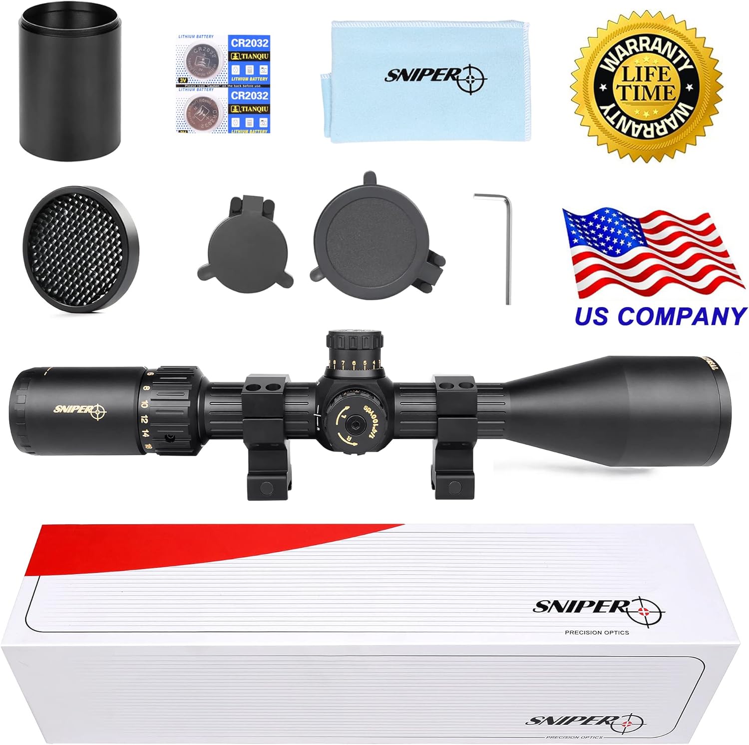 FSI NT3-18x50SAL Rifle Scope MOA Reticle Parallax Adjustment SFP