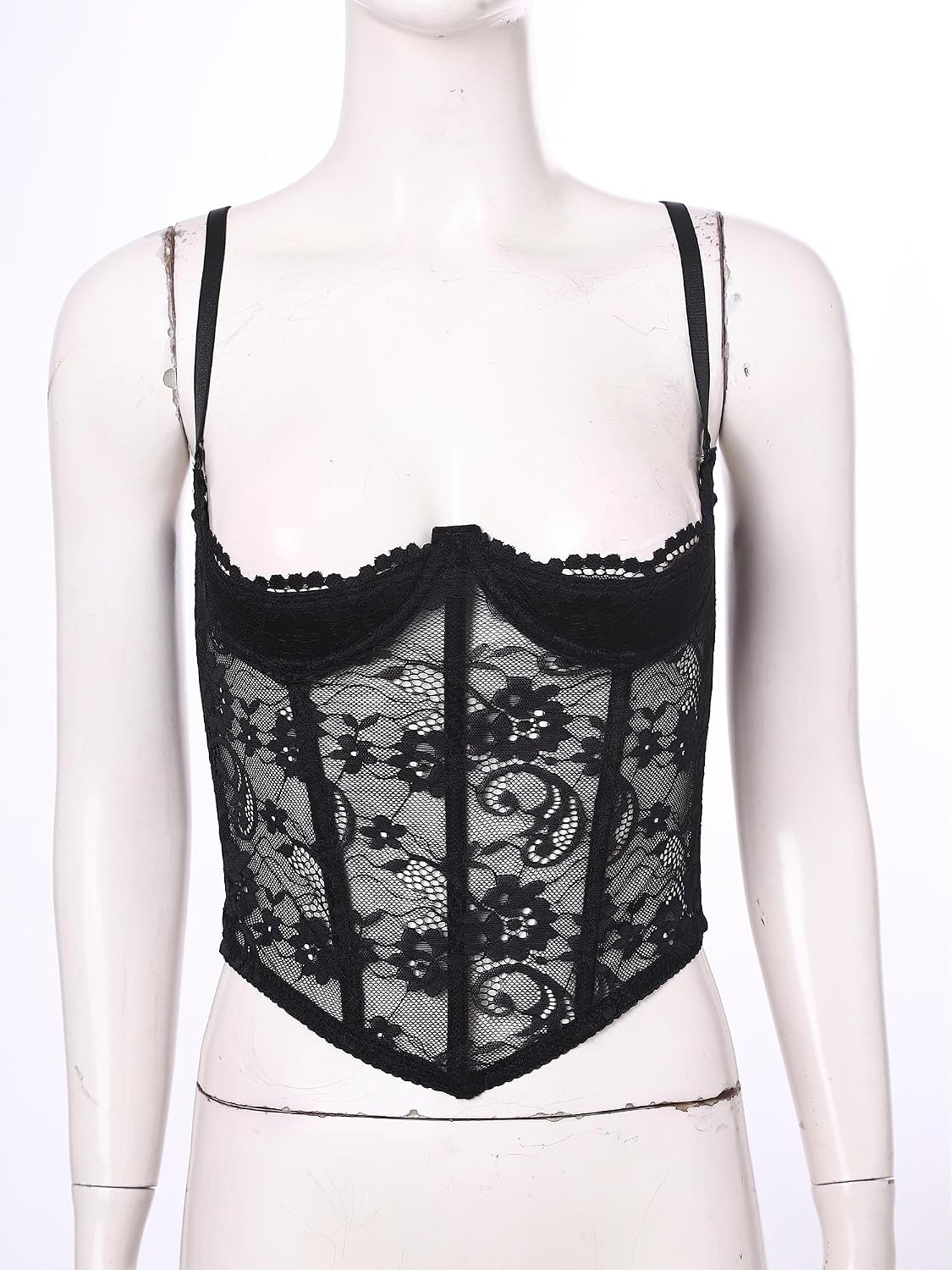 Alvivi Women Non-Padded Lingerie Brassiere Open Nipples Unlined Bra See Through Bralette Bustier Nightwear