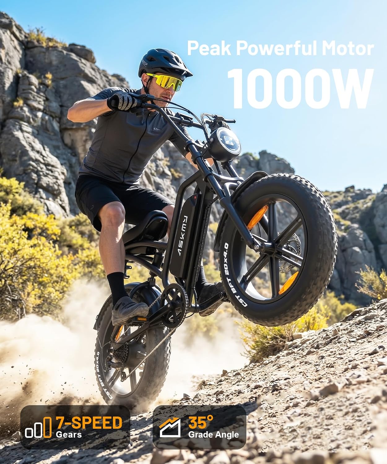 Electric Bike Fat Tire, 20" 4.0" 750W Continuous / 1000W Max, 48V 15ah Removable Battery, 50-60+ Miles Range,UL2849 Certified (20in-with Electric air Pump)