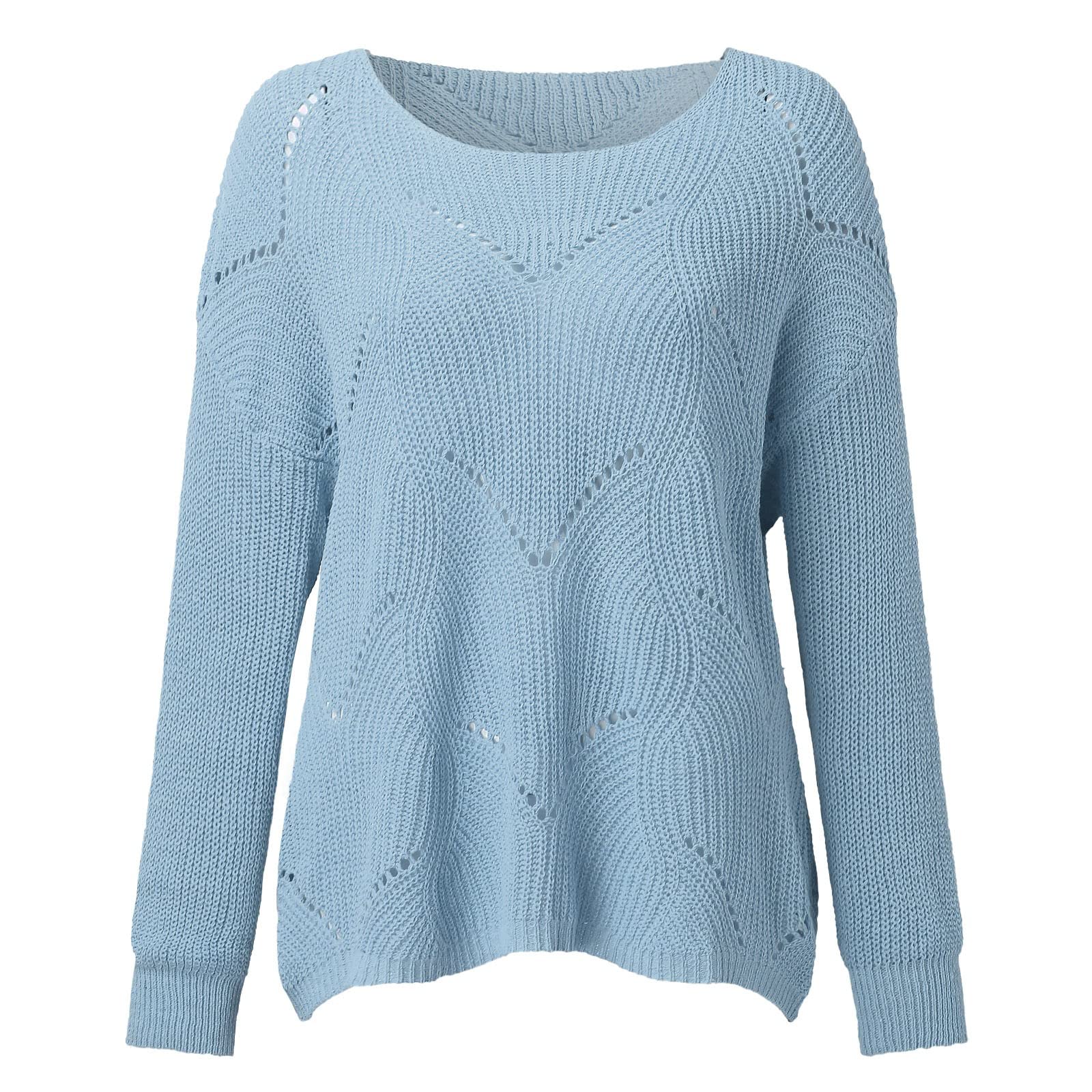 Genérico jersey fino para mujer, manga larga, ligera, color sólido, túnica de gran tamaño, primavera, cálido, jersey de manga larga, sudaderas de punto, chic y elegante, sudadera, informal, barata