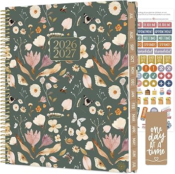 bloom daily planners 2026-2027 Planner 8.5 x 11" 13 Month Academic Year Organizer July 2026 - July 2027 - Weekly & Monthly Agenda Book with Stickers & Tabs - Butterfly Garden