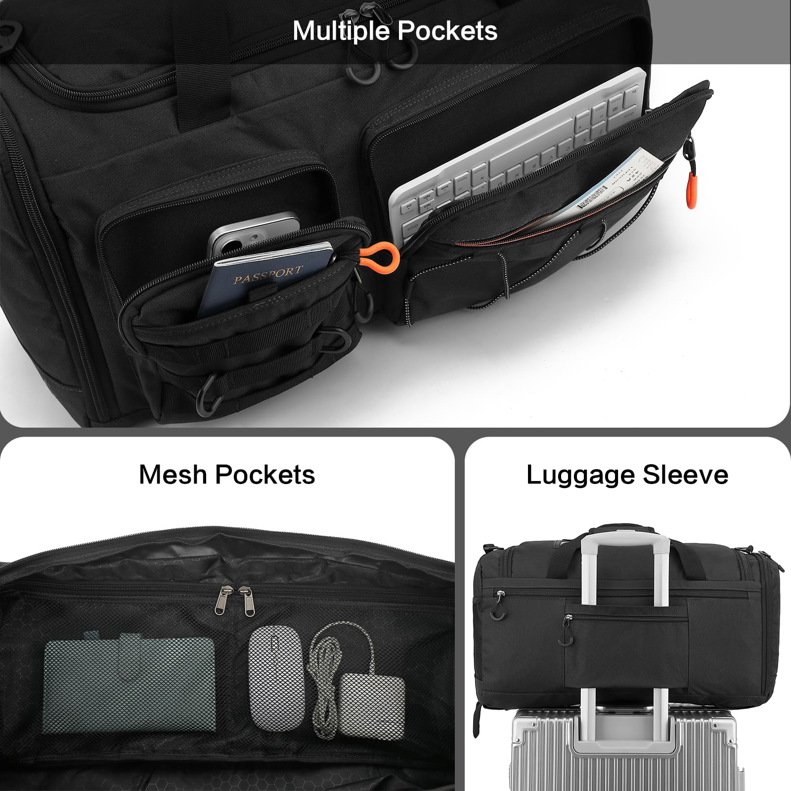 TUGUAN Sporttasche Rucksack Herren 45L Reisetasche mit Schuhfach Nassfach