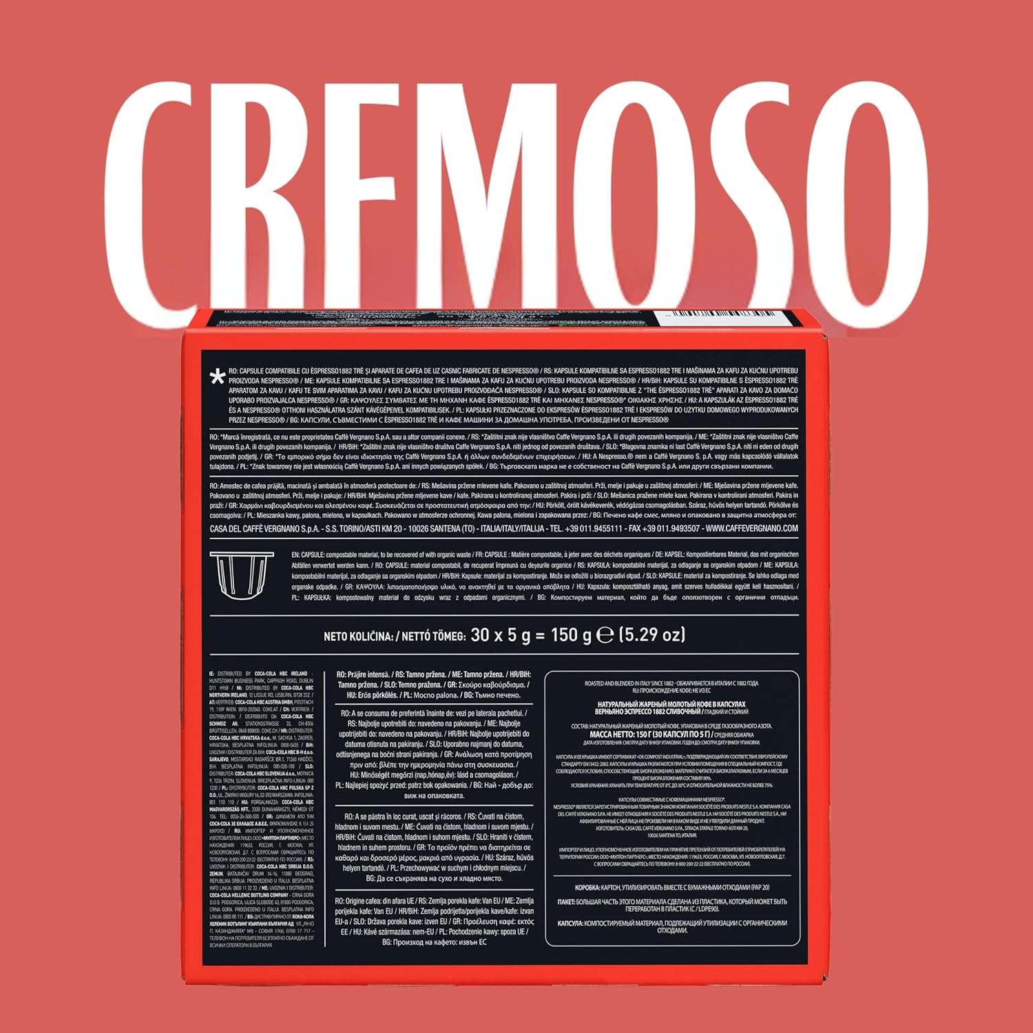 Caffe Vergnano Cremoso Espresso Pods, Nespresso Original Compatible, 30 Ct image 4