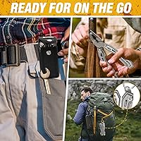 Vista 6 de BIBURY Multitools BI2043 - Alicates portátiles multiherramienta plegables con resorte con tijeras, abrelatas y destornillador, herramientas EDC