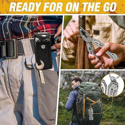 Miniatura 6 de BIBURY Multitools BI2043 - Alicates portátiles multiherramienta plegables con resorte con tijeras, abrelatas y destornillador, herramientas EDC de