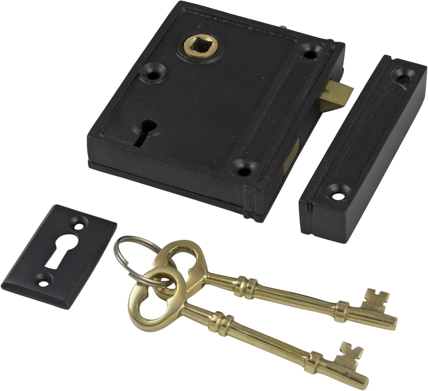 Vintage Style Square Cast Iron Rim Lock