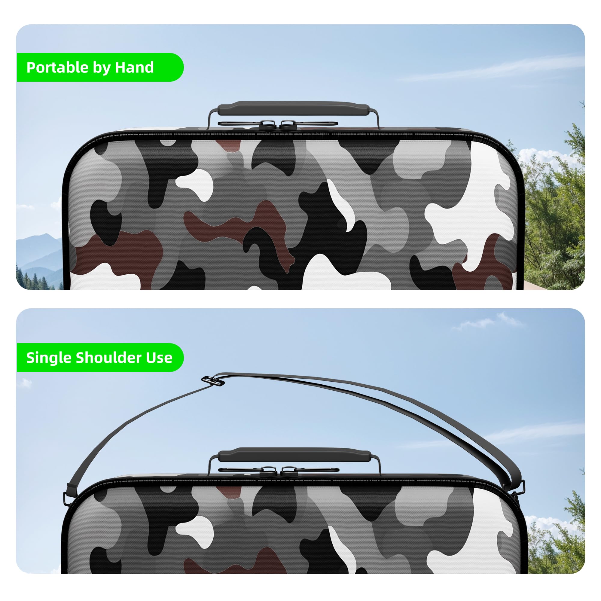 Joinfworld Starlink Mini Travel Hard Case Wodoodporny pokrowiec z paskiem na ramię do mini talerza Starlink, podpórka, zasilacz, adapter do rur, kabli, do użytku na zewnątrz