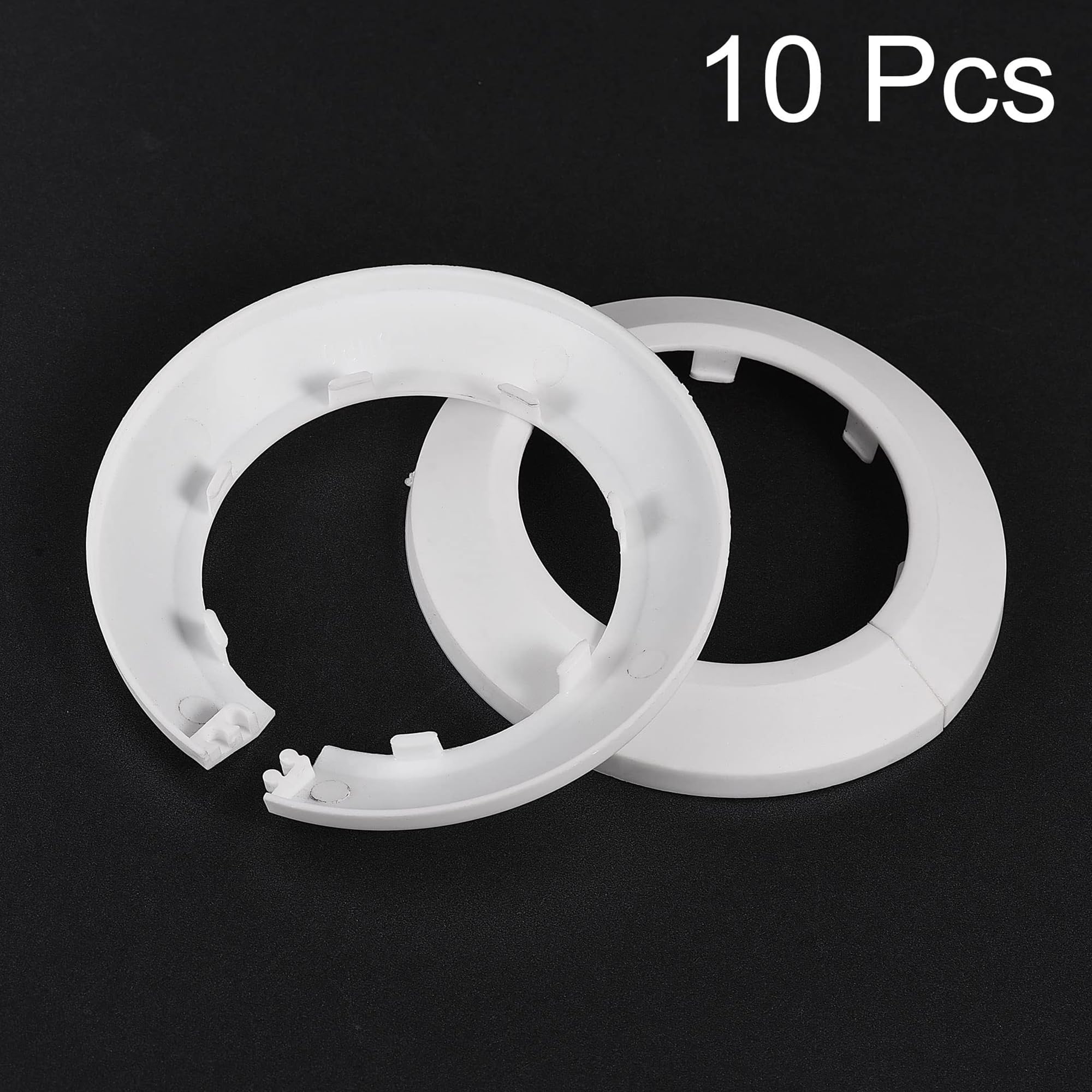 TOP-VIGOR 10pcs 64mm Pipe Cover Decoration, Click-in PP Plastic Escutcheon Pipe Collar for Water Pipe Drain Line - Image 3