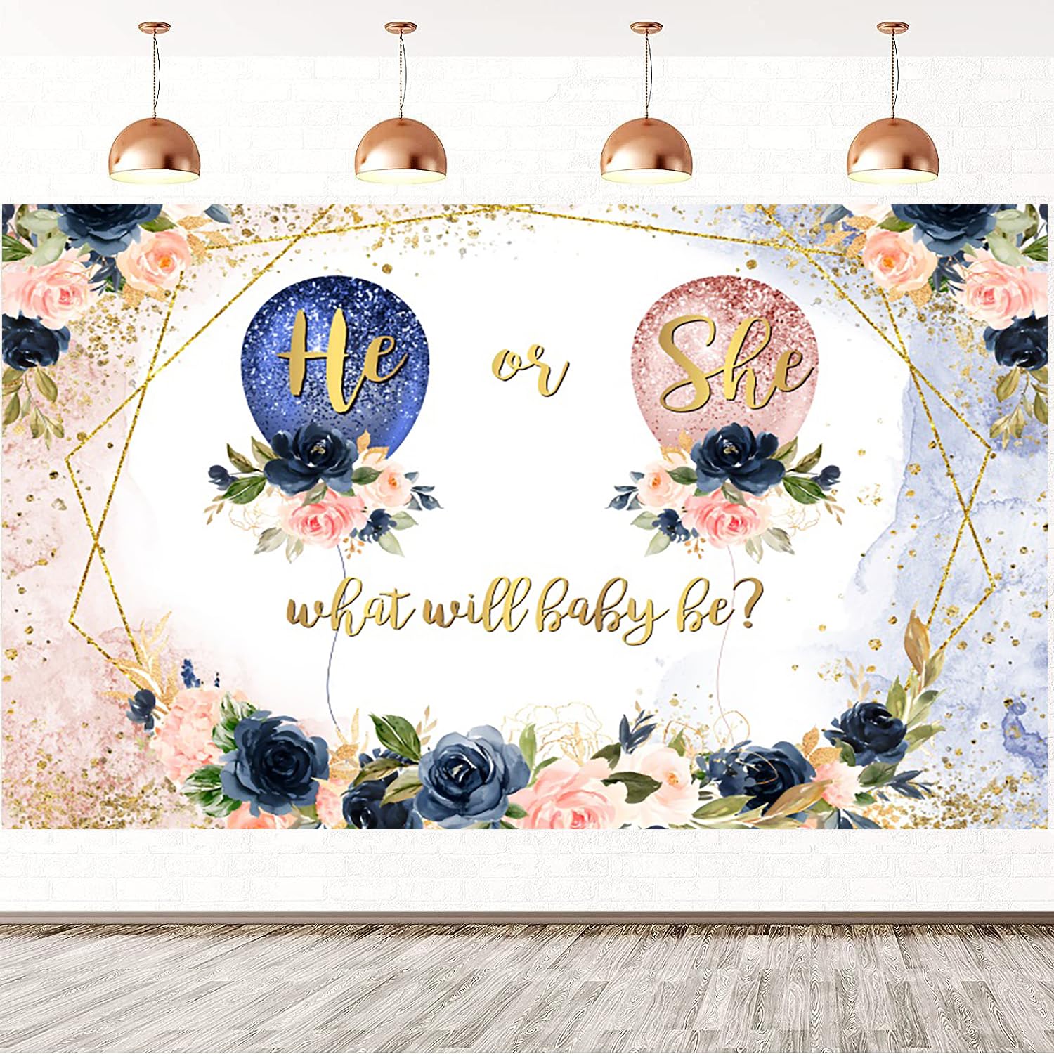 Fotohintergrund "Junge Oder Mädchen" – 2,7 X 1,5 M, Blau-rosa, Für Baby-Shooter, Tischdekoration, Photo Booth