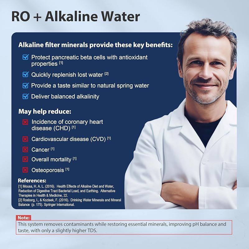 iSpring RCC7AK 6-fokozatú Mosogató Alatti Fordított Ozmózis Ivóvíz Szűrő Rendszer Alkáli Remineralizáló Filterrel - 75 GPD Teljesítmény, NSF