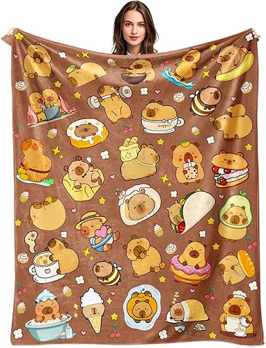 Manta de Capybara Regalos para Niñas Mujeres Amantes de Capibaras Cosas Lindas Capibaras Manta de Tiro Regalos para Niños Adultos Cumpleaños