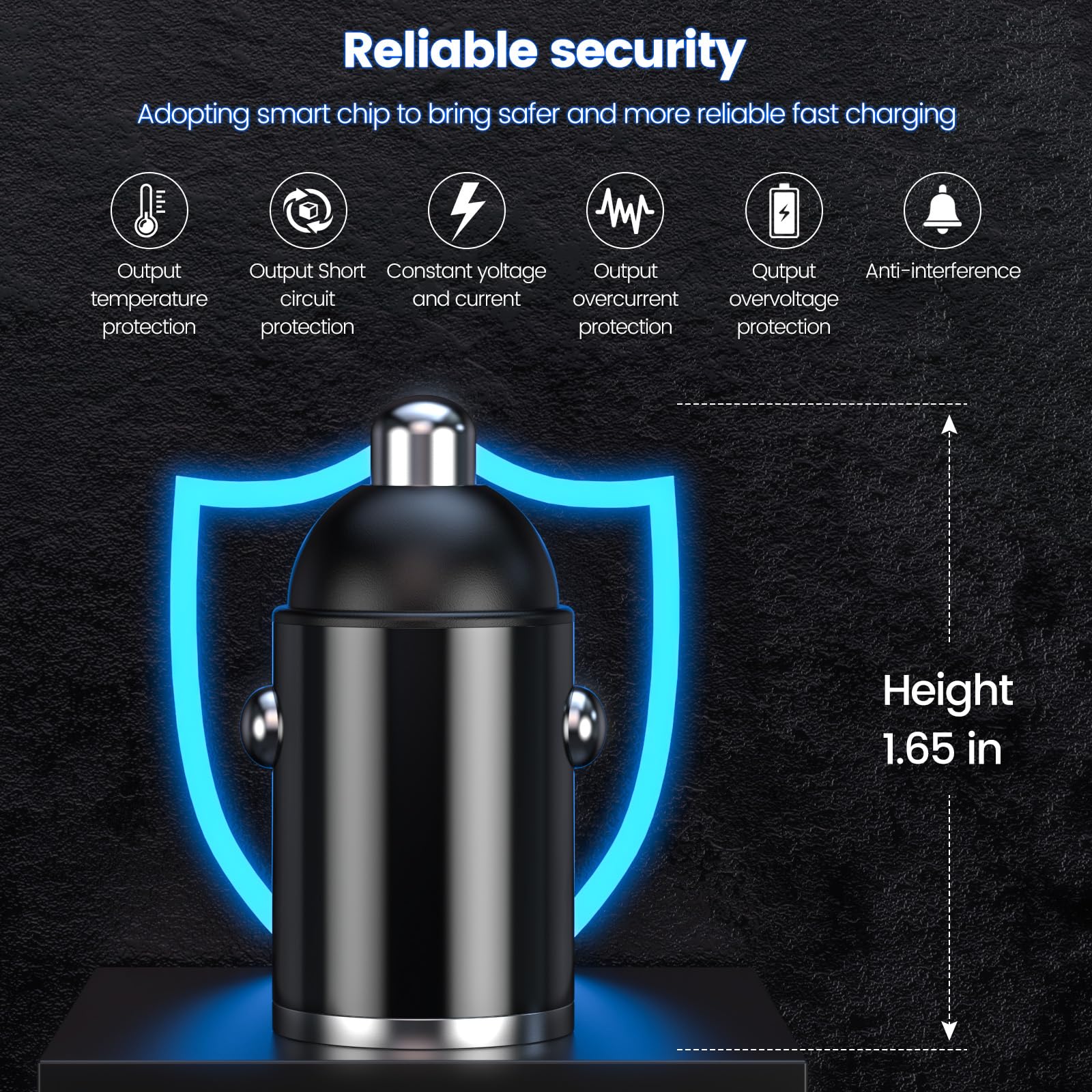 MOSWAG Car Charger, Invisible Cigarette Lighter USB Adapter [All Metal & Mini], 18W&15.5W 2 Port Car Adapter, QC3.0 Dual Port Cigarette Lighter for iPhone 16 15 Samsung S25 Ultra Piexl 7 and More