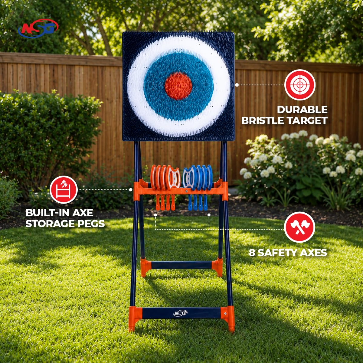 Amazon.com: NSG Premium Axe Throw Target Game for Kids, Bristle