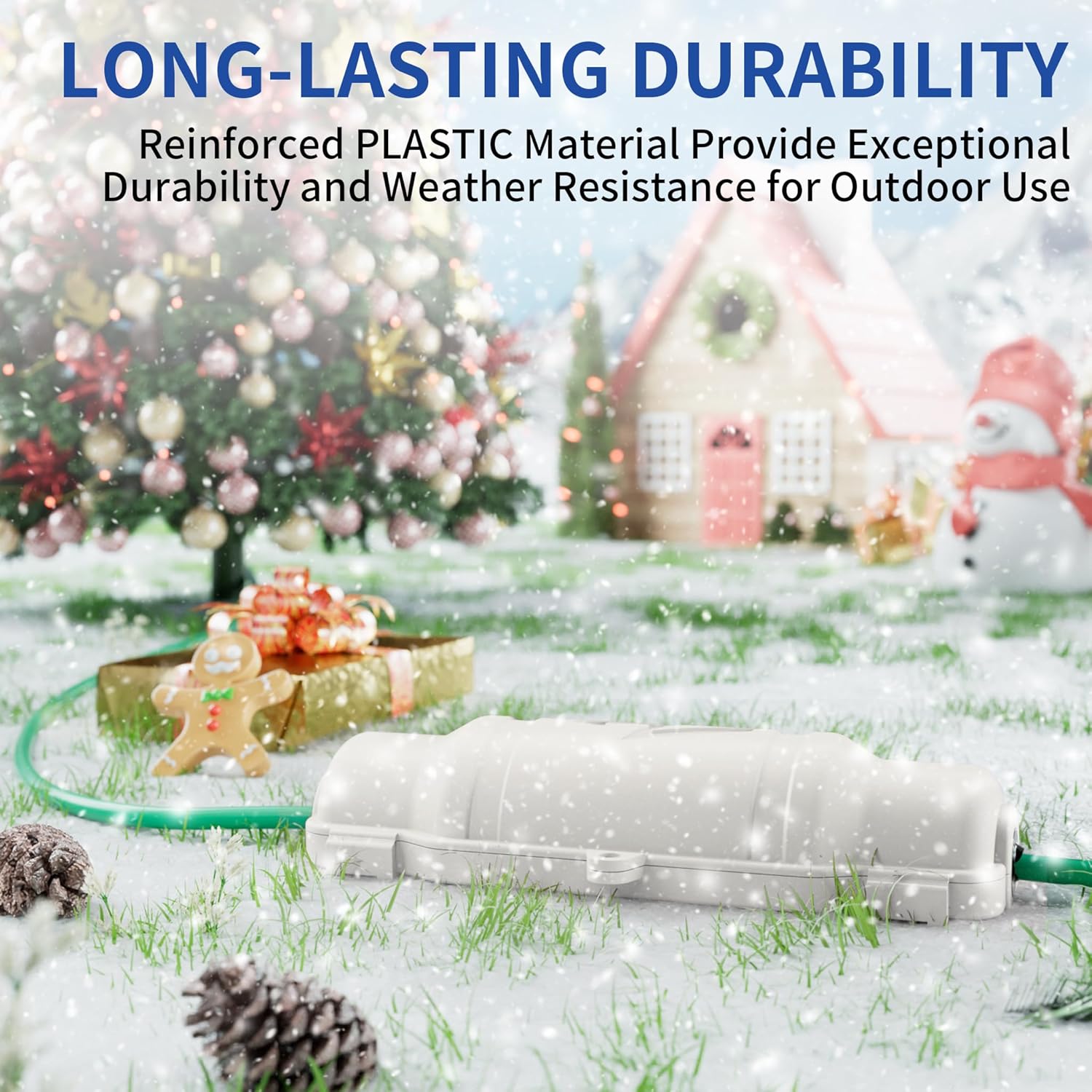 6 Pack Outdoor Extension Cord Safety Cover with Waterproof Seal IP54 Water-Resistant, Weatherproof Electrical Connection Box with 2 Latches, Plug, Socket, Holiday Decoration Light, White