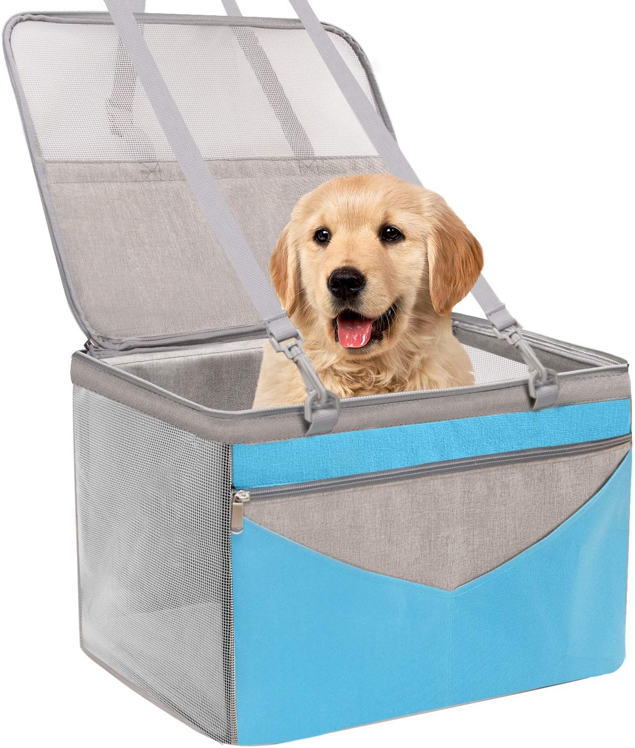Prodigen Pet Dog Booster Seat, Deluxe Pet Booster Car Seat for Small Dogs Medium Dogs, Reinforce Metal Frame Construction, Portable…