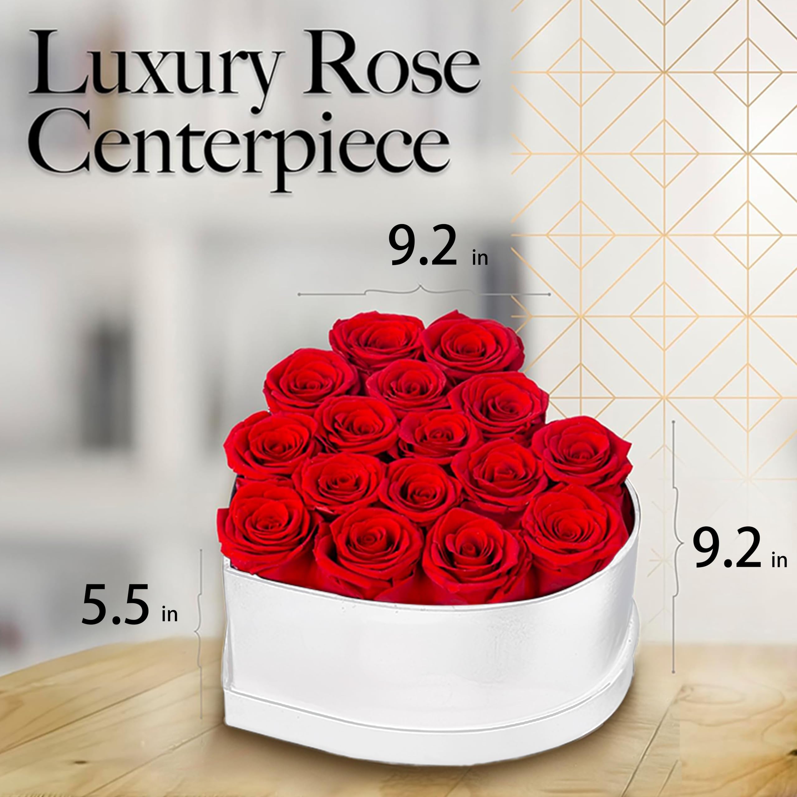 Scatola di rosa conservata, 16-18 rose vere fiori eterni con scatola a forma di cuore, rosa eterna per ultime 3-5 anni per la mamma San Valentino decorazioni per feste di compleanno (rosa
