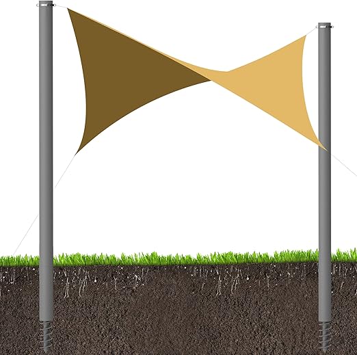 Lonseng Shade Sail Poles, Heavy Duty Sun Shade Poles, Screw