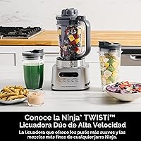 Vista 2 de Ninja SS151 TWISTi Blender DUO, batidora de alta velocidad de 1600 W, preparador de batidos y extractor de nutrientes* de 5 funciones para batidos