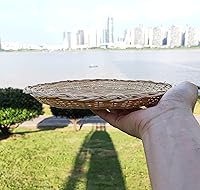 Vista 7 de Hecho a mano de bambú 10 pulgadas titular de la placa de papel para la fiesta casera diario comedor picnic pared decorar