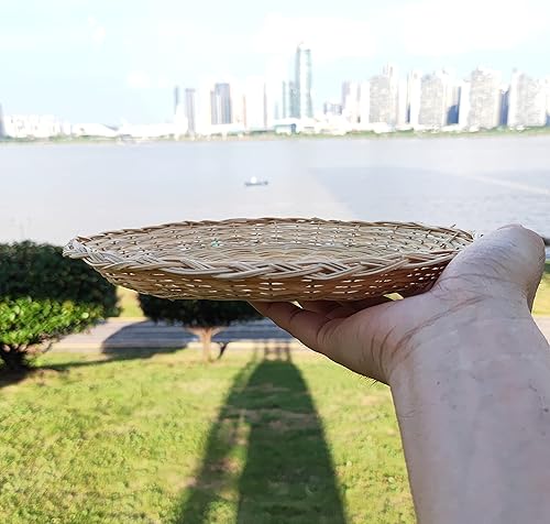 Miniatura 7 de Hecho a mano de bambú 10 pulgadas titular de la placa de papel para la fiesta casera diario comedor picnic pared decorar