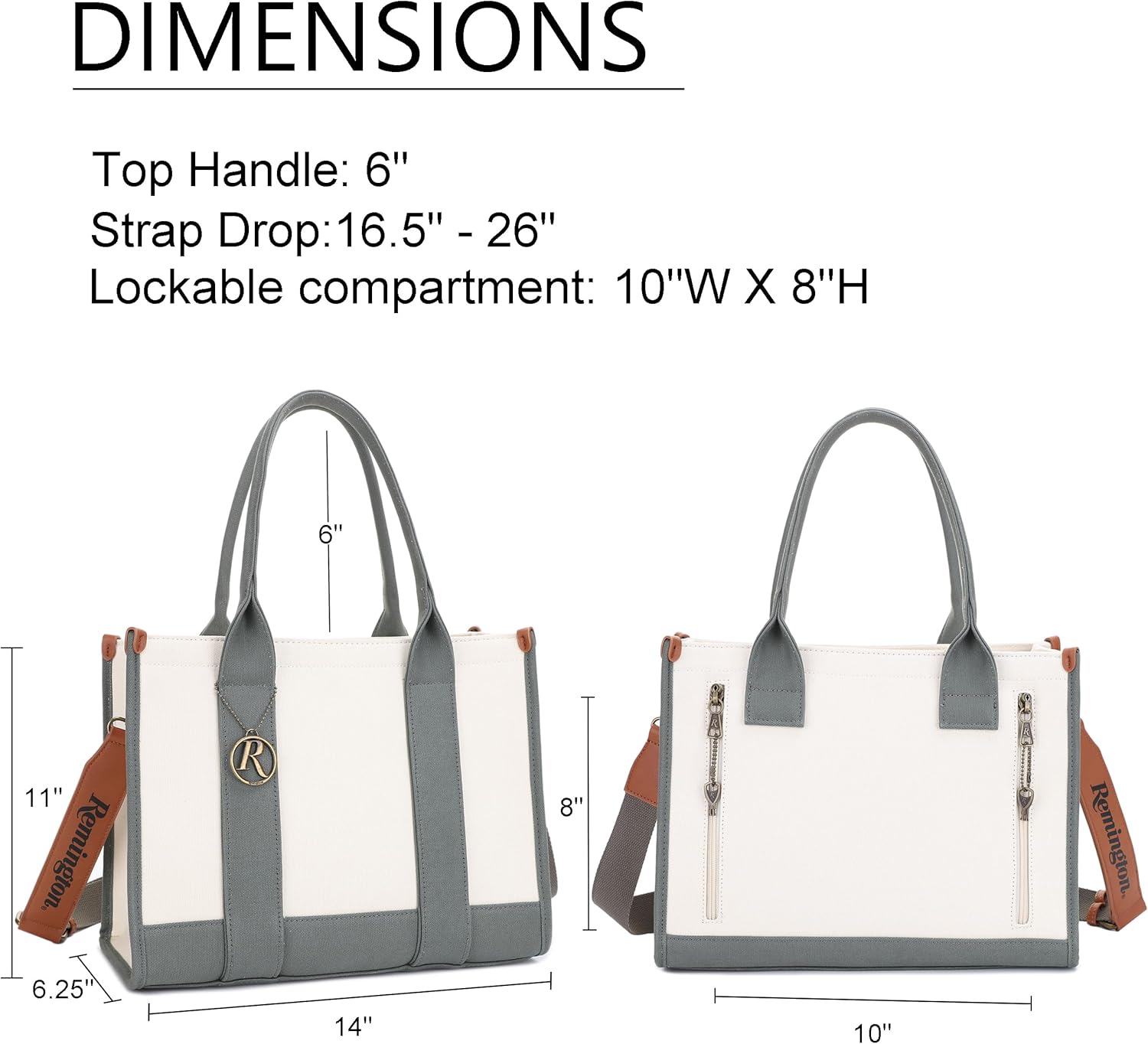 JESSIE&JAMES/Remington Huntsville Canvas Tote Bag with Lockable Compartment - Image 4