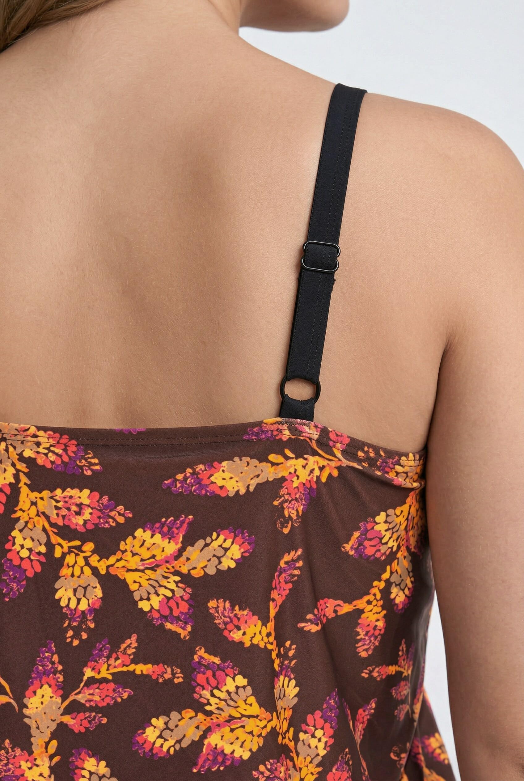 Ulla Popken Tankini, Blätter, Softcups, Träger Verstellbar Parte Superior de Bikini Mujer (Pack de 1)