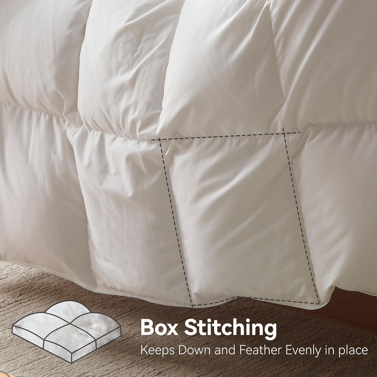 Three Geese Lightweight Toddler Comforter, All Season Down Blanket for Kids, 41x48 Inch White Duvet Insert with Soft Cotton Blend Fabric - Image 7