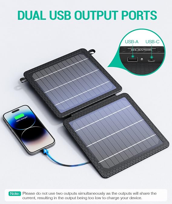 BLAVOR 10W Portable Solar Charger (5V/2A Max), Small Foldable Solar Panel