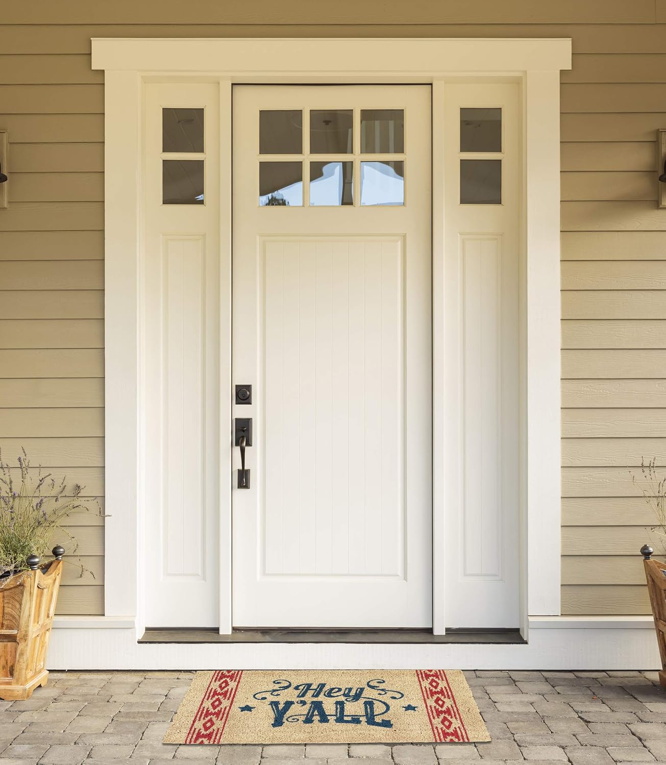 DII Natural Coir Doormat, Decorative Hello Mat, 18x30, Hey Y'all