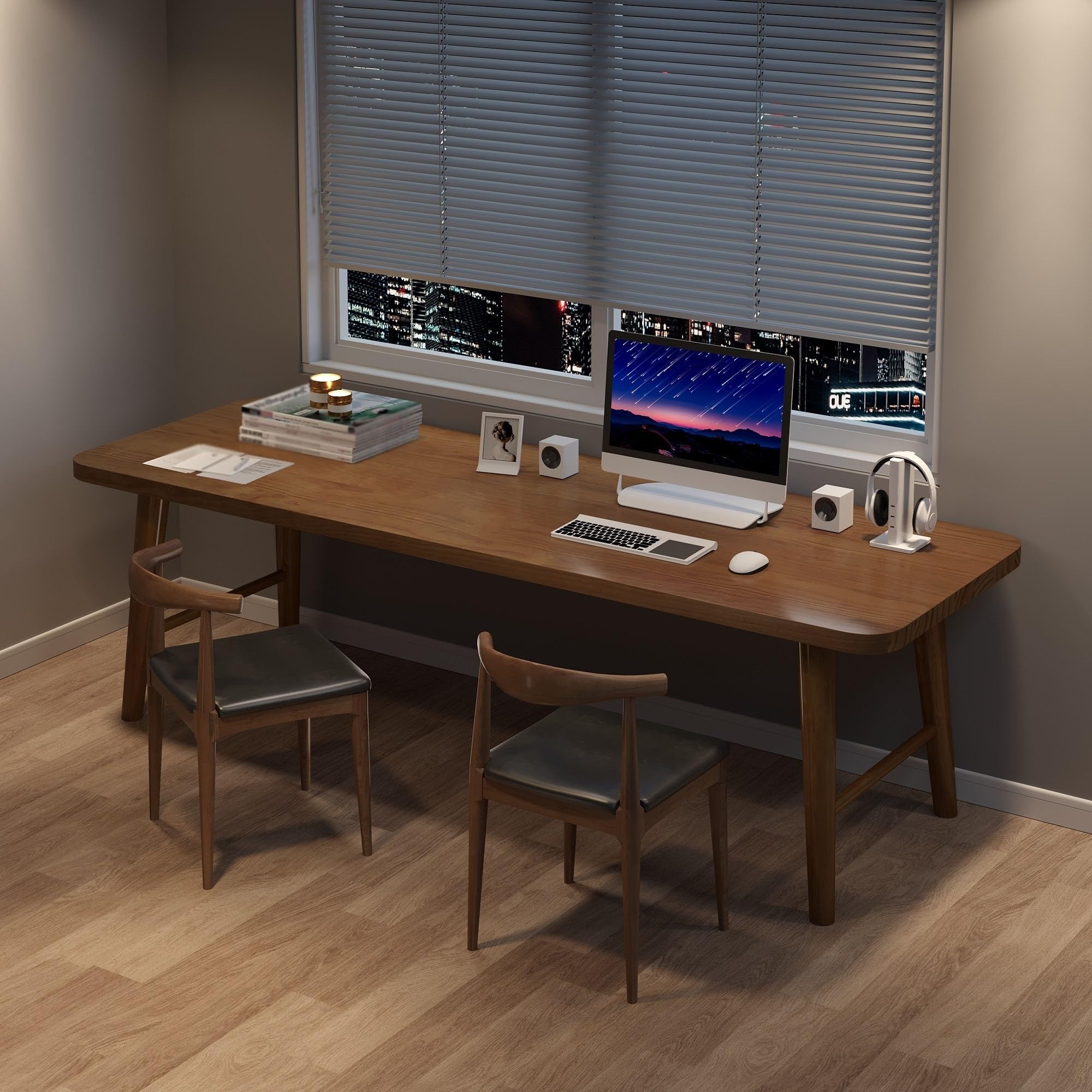 Schreibtisch Einfacher Massivholz-Schreibtisch, Computertisch, Desktop-Schreibtisch for Zuhause, Arbeitszimmer, rechteckiger Büro-Schreibtisch, Werkbank Büro Desk(B,180 * 60 * 75cm)