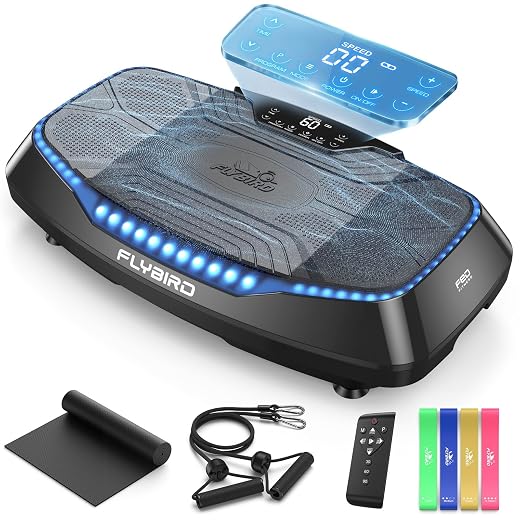 FLYBIRD Vibration Plate Exercise Machine, 120 Adjustable Speed High Intensity Vibration for Muscle Toning Weight Loss Lymphatic Drainage, Full Body Workout Vibration Plate Ideal for Fitness & Recovery