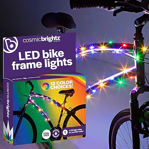 Vista 17 de Brightz CosmicBrightz - Cuerda de luz LED para marco de bicicleta, cuerda de 6.5 pies, funciona con pilas con interruptor de encendido/apagado