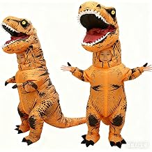 SecretCastle Brown Inflatable Dinosaur Costume Adult Dinosaur Suit Blow up T-rex Dino Costume For Halloween Cosplay Party