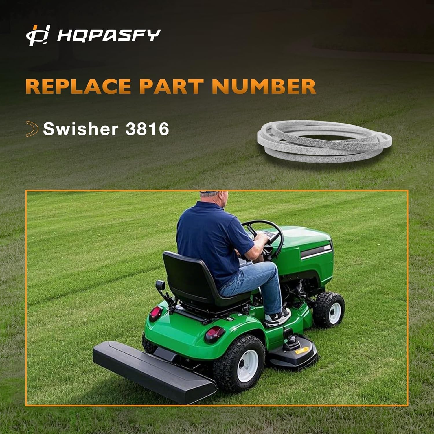 3816 Mower Deck Belt, 146.55" x 0.5" Lawn Mower Belt Compatible with Swisher ZT20050, ZT2050, ZT2250, ZT2350, ZT2452A Zero Turn Mower