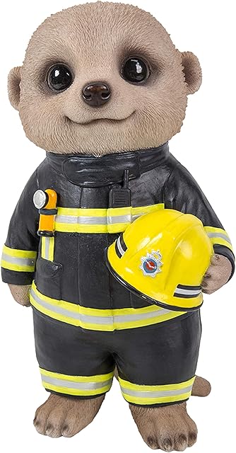 Vivid Arts - Fireman Baby Meerkat Home or Garden Decoration (XMK-2327-D)