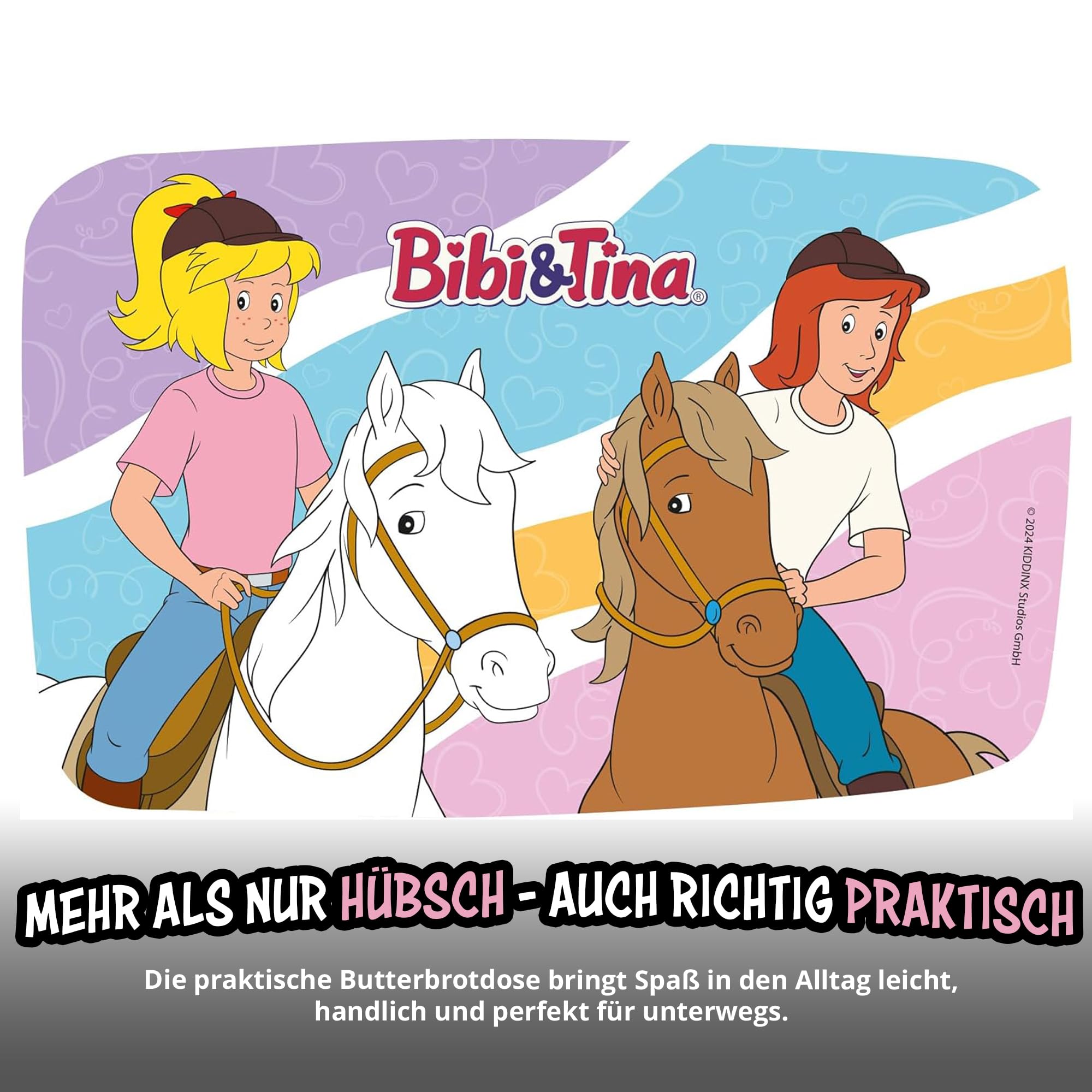 Bibi & Tina Brotdose Mit Trennwand – Pferde-Motiv, Spülmaschinenfest