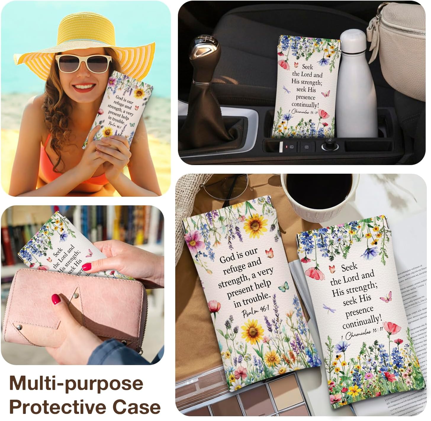 Eyeglasses Sunglasses Case PU Soft Squeeze Top Glasses Pouch for Women Men image 2