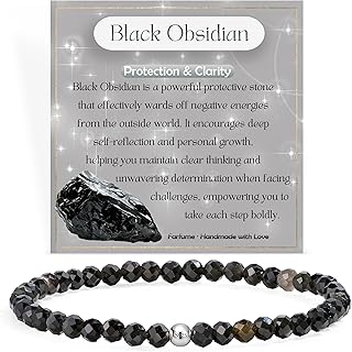 Bracelets Pour Femmes, 4mm Pierre Naturelle en Argent 925 Cristal Elastique Bracelets, Bijoux en Cadeaux de Précieuses