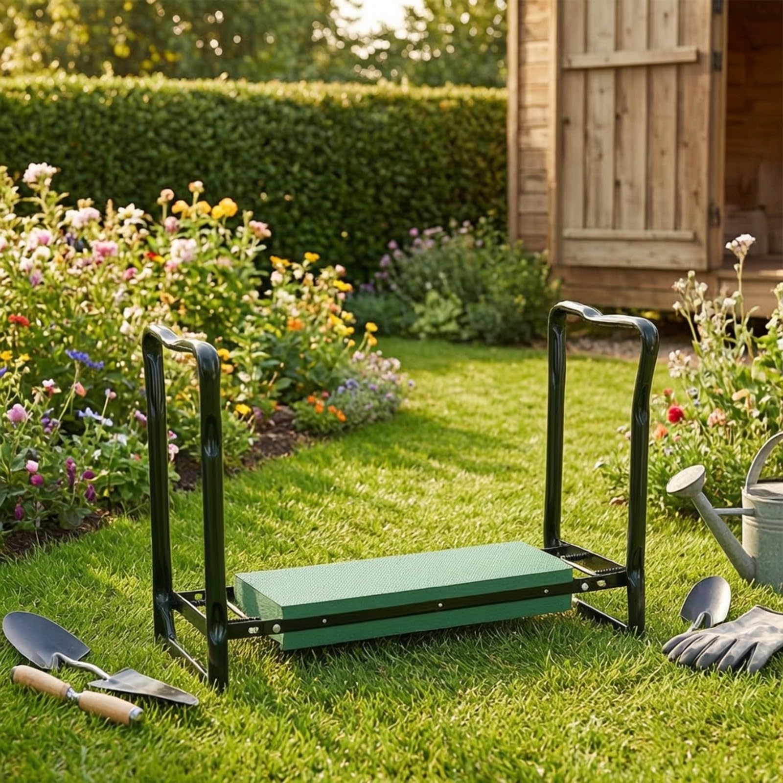 predolo Banco Arrodillador Plegable Cómodo | Portátil, Rodillera Jardín con Bolsa Herraas, Ligero, Banco Rodillas, para Exrior, Jardineros