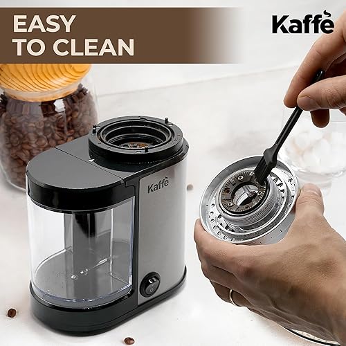 Miniatura 5 de Kaffe - Molinillo eléctrico de café (5.5 onzas) con ajustes de grosor precisos ajustables, rebabas planas, motor mejorado, molinillo de grano de