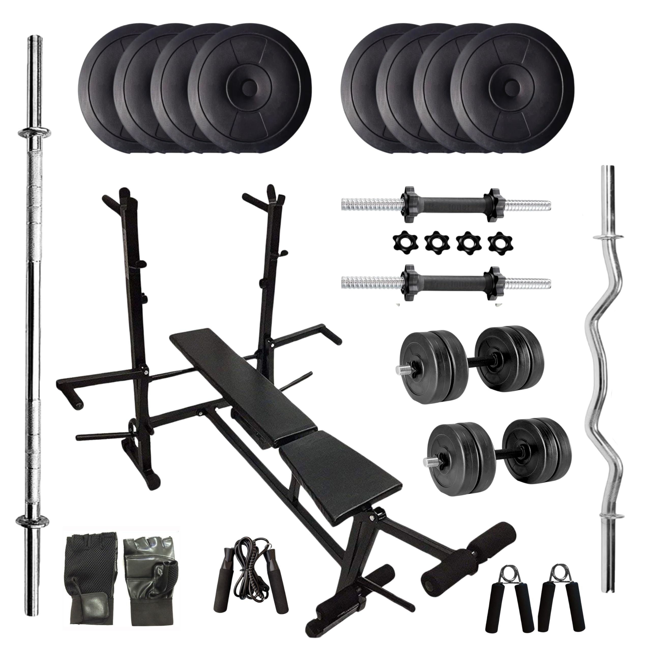 Protoner 20 kg with 8 in 1 Bench Home Gym Package for Fitness Weight Training-picture-14
