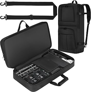Pedal Board Case 23.2x11.4x3.7'' Compatible with Boss ME-80 / GT-1000 / GX-100 / ME-90, Guitar Multi-effects Pedalboard Carrying Bag Padded with Multi-pocket, Carry Soft Case for Guitar Pedal Board
