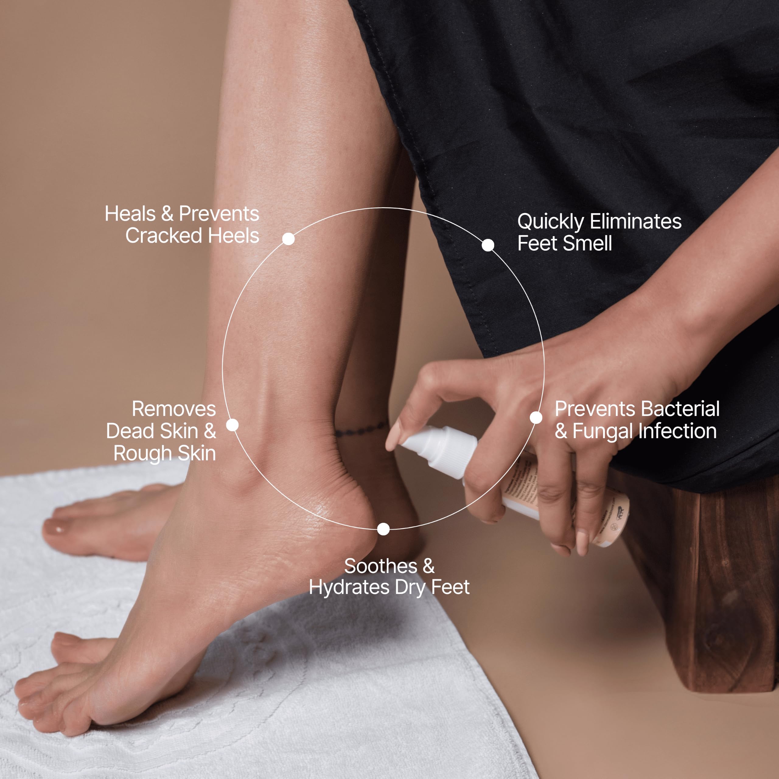 Derm & More Foot Spray for Cracked, Rough & Smelly Feet | Natural Foot Deodorant & Shoe Spray | Tea Tree, Aloe Vera & Neroli Oil | Odour Control & Foot Care | Paraben Free | 100 ml 2