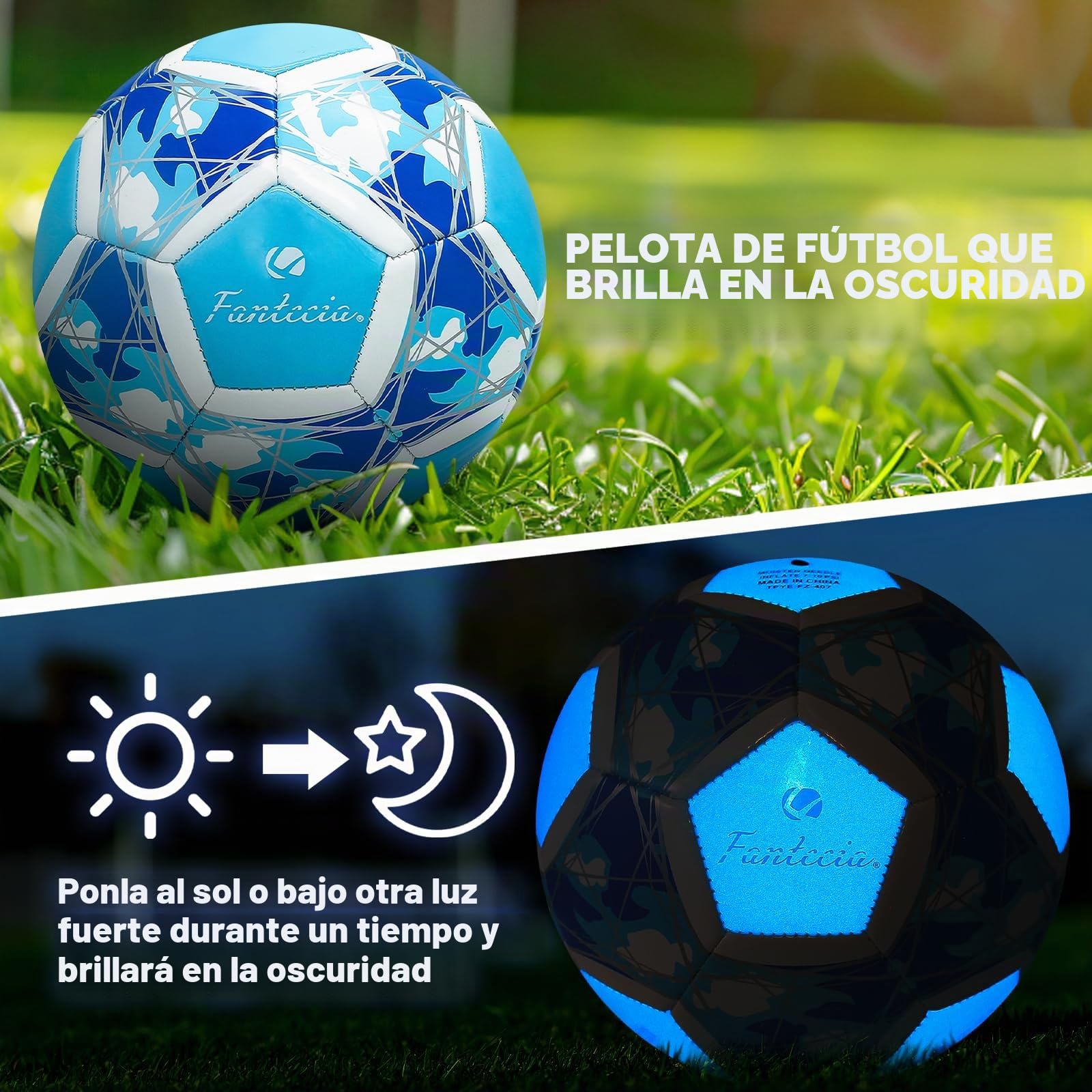 Balón de fútbol iluminado tamaño 5, pelota de fútbol fluorescente para entrenamiento y juegos recreativos, perfecta para jóvenes y adultos, pelota de fútbol de cuero para diversión al aire