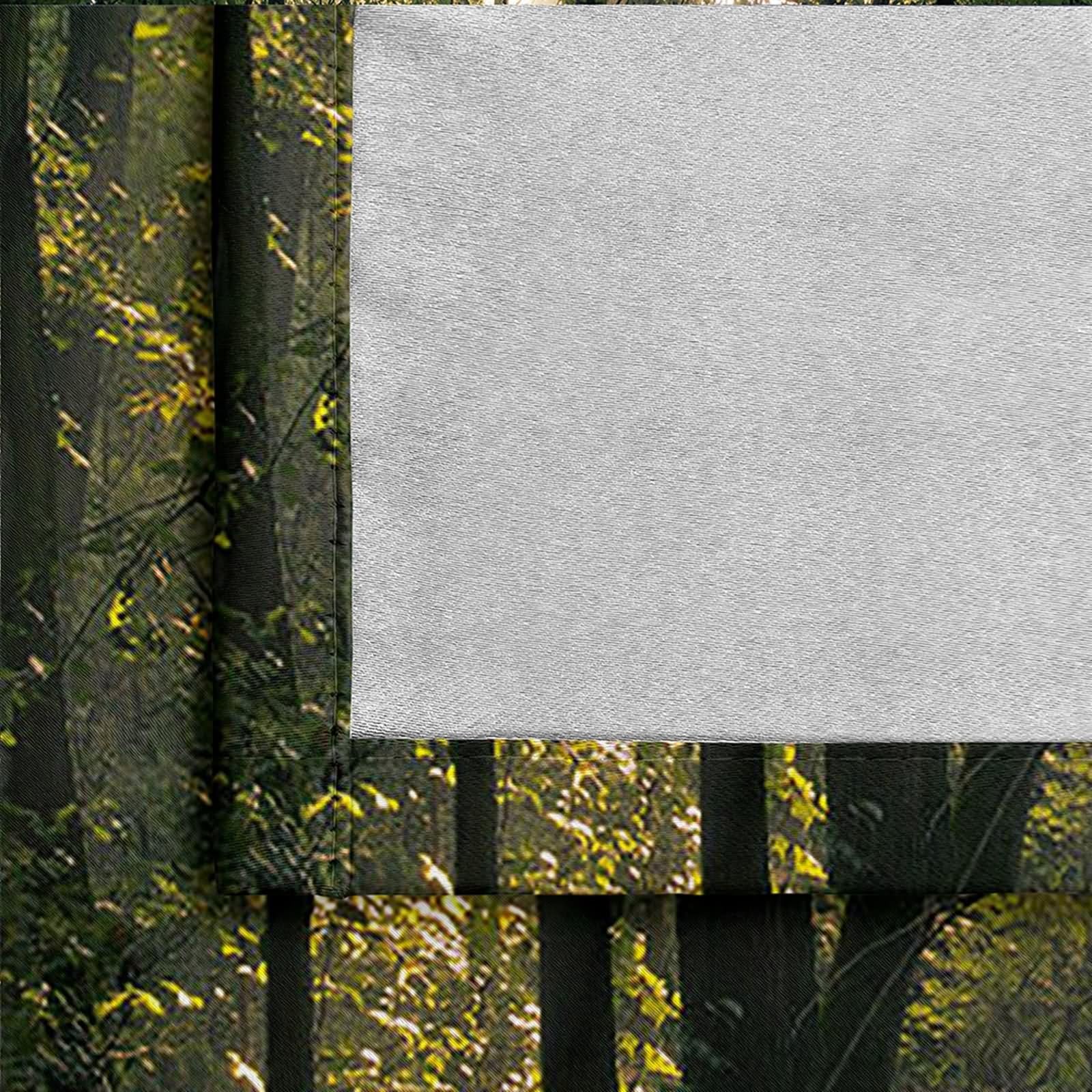 Czeska zasłona zaciemniająca, zasłony zaciemniające ciemnozielony słoneczny krajobraz lasu poliester 2 panele 264x229cm