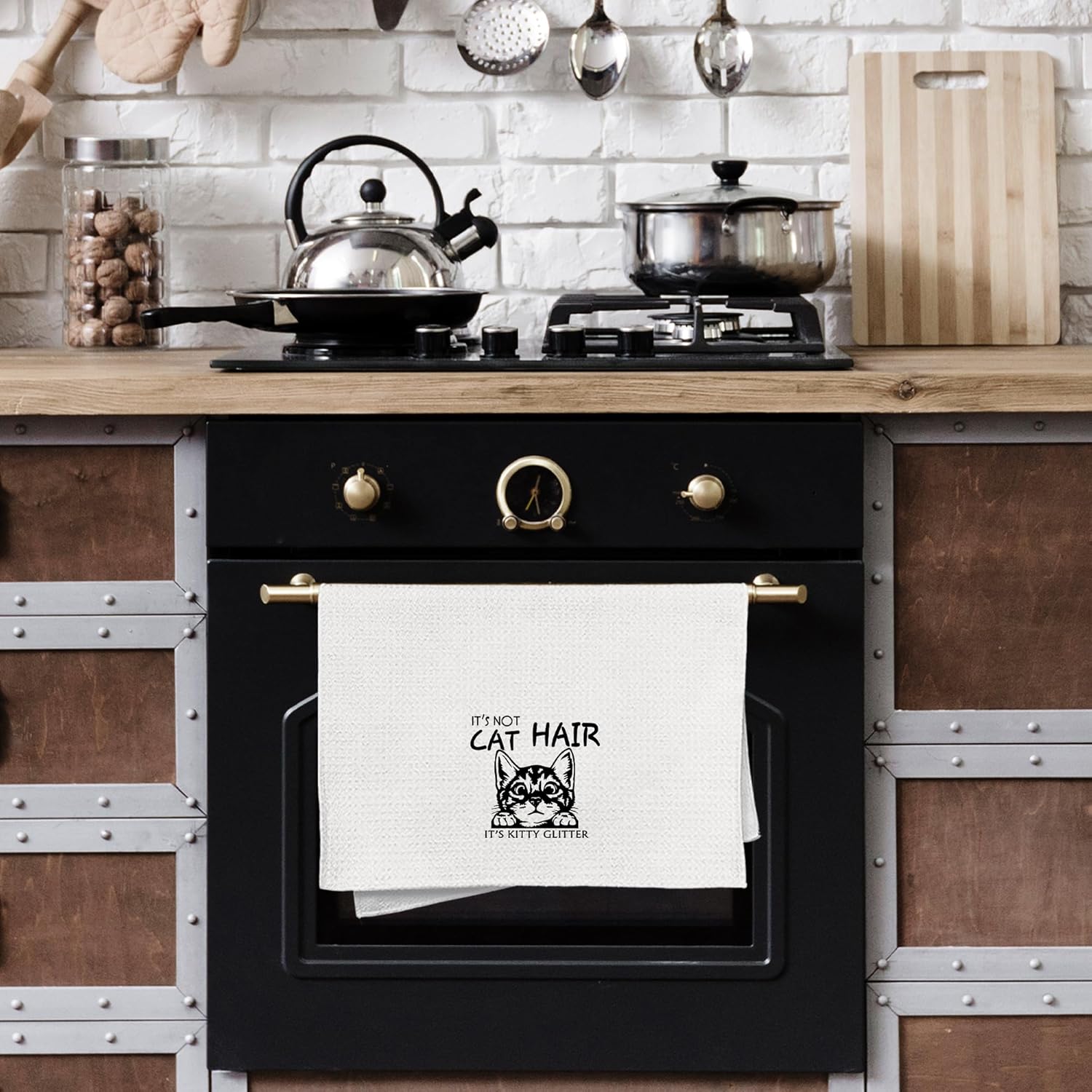 Mancheng-zi Cat Kitchen Towels, Cat Gifts for Women, Cat Mom Lady Gifts, Cat Hand Towels Dish Towels for Kitchen Bathroom, Cat Gifts for Cat Lovers, Cat Bathroom Kitchen Decor, 16x24 Inches - Image 4