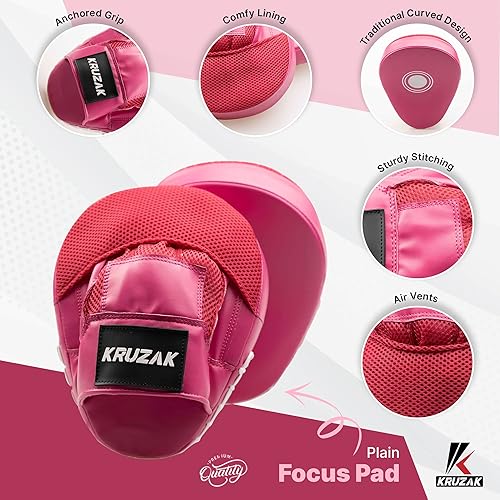 Miniatura 4 de Kruzak Plain Punching Mitts for Muay Thai MMA Training, Focus Pads for Boxing Martial Arts and Punching Target