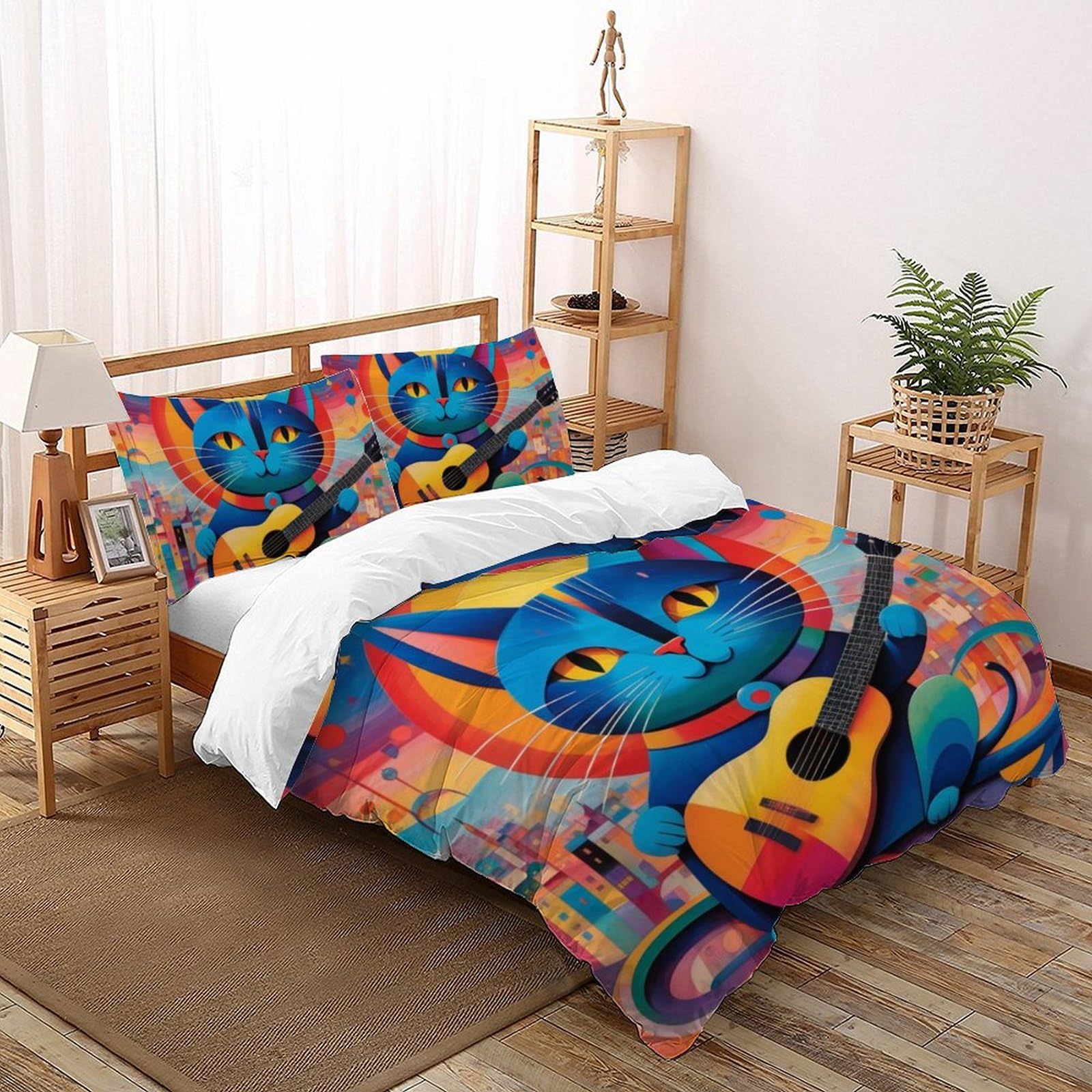 Housse de couette chat 3 pièces pour créer un cocon douillet