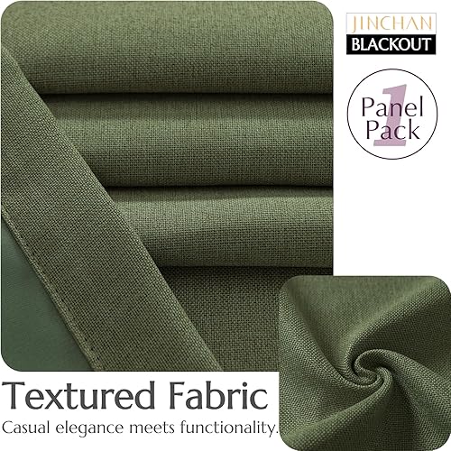 Miniatura 6 de jinchan - Cortina oscurecedora con textura de lino, de 72pulgadas de largo, con aislamiento térmico y ojales en la parte superior, para sala de